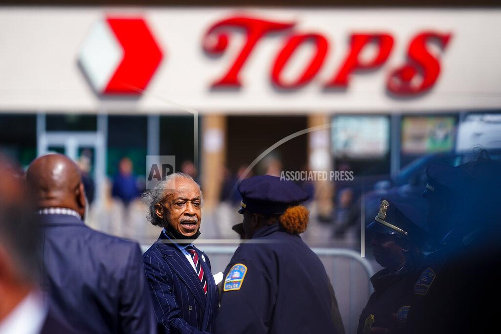 Matt Rourke The Rev. Al Sharpton visits the scene of Saturday's shooting at a supermarket, in Buffalo, Thursday, May 19, 2022. (AP Photo/Matt Rourke)