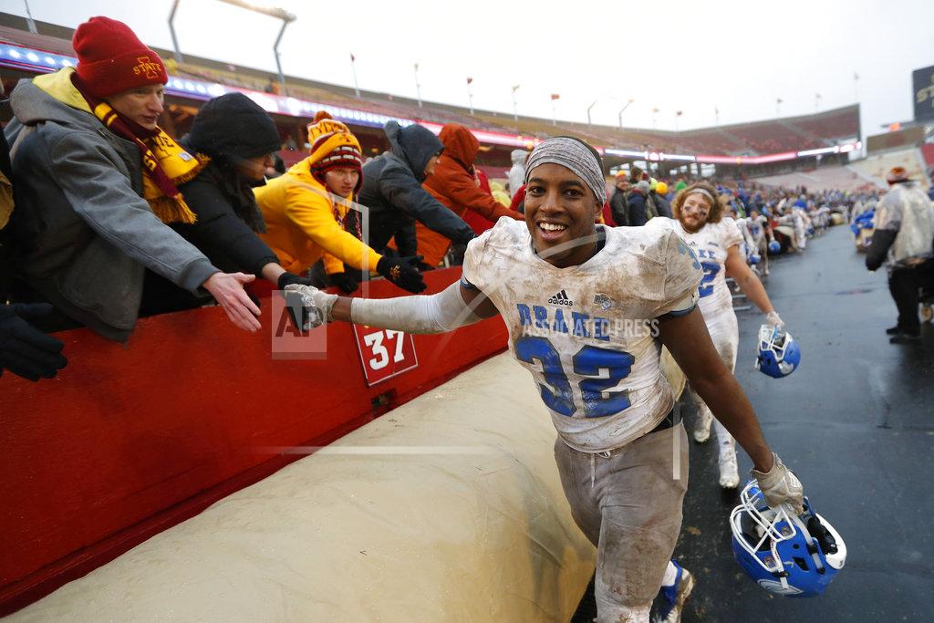 Charlie Neibergall Drake defensive lineman Erin Morgan walks off the field after an NCAA college football game against Iowa State, Saturday, Dec. 1, 2018, in Ames, Iowa. Iowa State won 27-24. (AP Photo/Charlie Neibergall)