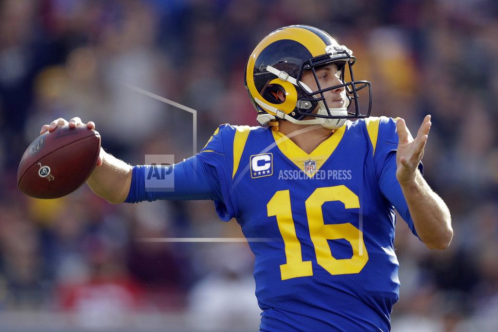 Marcio Jose Sanchez Los Angeles Rams quarterback Jared Goff passes against the San Francisco 49ers during the first half in an NFL football game Sunday, Dec. 30, 2018, in Los Angeles. (AP Photo/Marcio Jose Sanchez)