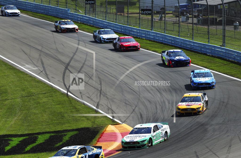John Munson Joey Logano heads into Turn 1 during a NASCAR Cup Series auto race at Watkins Glen International, Sunday, Aug. 4, 2019, in Watkins Glen, N.Y. (AP Photo/John Munson)