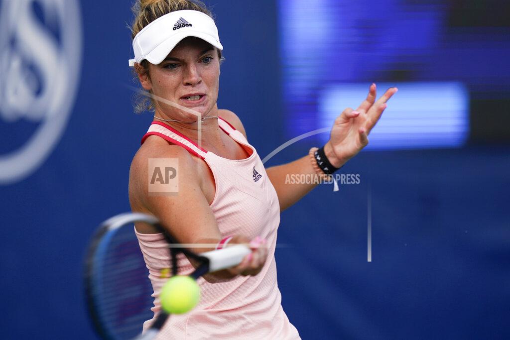 Frank Franklin Ii Caty McNally, of the United States, returns to Alize Cornet, France, at the Western & Southern Open tennis tournament, Saturday, Aug. 22, 2020, in New York. (AP Photo/Frank Franklin II)