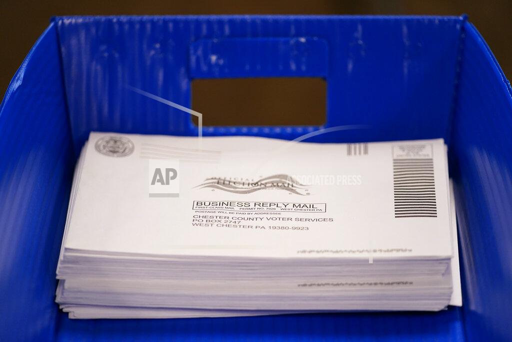 Matt Slocum Ballot envelopes for the Pennsylvania primary election are seen after being processed at the Chester County Voter Services office, Thursday, May 19, 2022, in West Chester, Pa. (AP Photo/Matt Slocum)