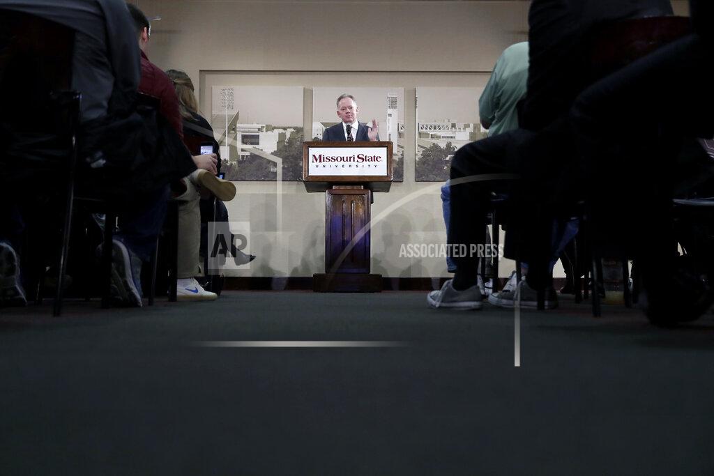 Jeff Roberson Bobby Petrino speaks after being introduced as the new NCAA college football head coach at Missouri State during a news conference Thursday, Jan. 16, 2020, in Springfield, Mo. Petrino has a 119-56 record in 14 seasons at Arkansas, Western Kentucky and Louisville and replaces Dave Steckel who was fired after winning just 13 games in five seasons. (AP Photo/Jeff Roberson)