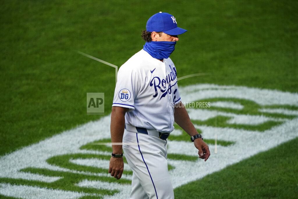 Charlie Riedel Kansas City Royals manager Mike Matheny walks to the dugout after making a pitching change during the second inning of the team's baseball game against the Chicago White Sox on Saturday, Aug. 1, 2020, in Kansas City, Mo. (AP Photo/Charlie Riedel)