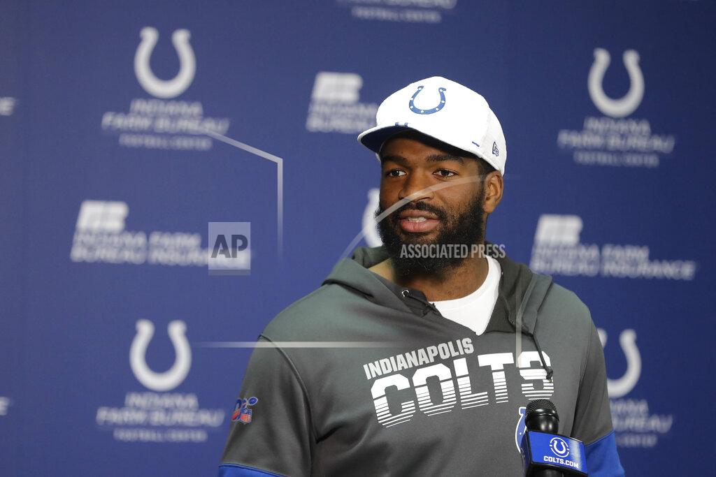Darron Cummings Indianapolis Colts quarterback Jacoby Brissett speaks during a news conference at the team's NFL football training facility, Monday, Aug. 26, 2019, in Indianapolis. (AP Photo/Darron Cummings)