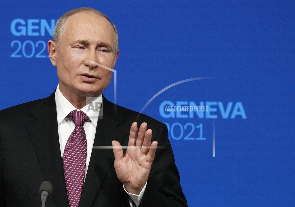 Alexander Zemlianichenko Russian President Vladimir Putin speaks during a news conference after his meeting with U.S President Joe Biden at the 'Villa la Grange' in Geneva, Switzerland in Geneva, Switzerland, Wednesday, June 16, 2021. (AP Photo/Alexander Zemlianichenko, Pool)