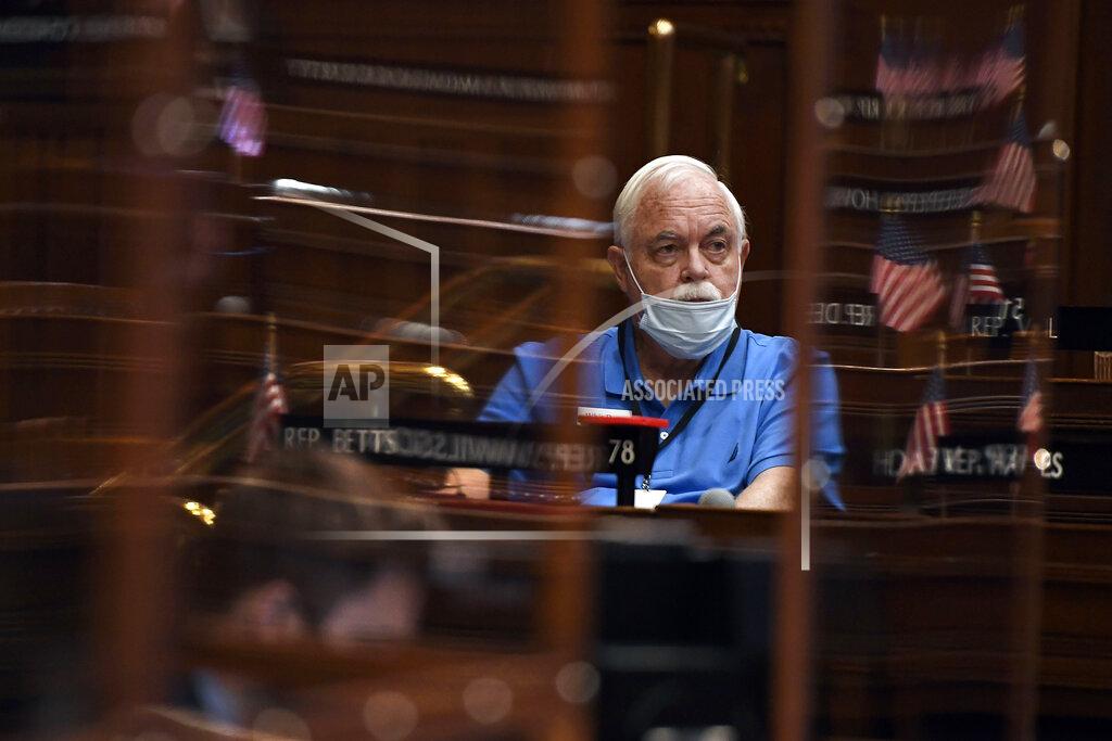 Jessica Hill State Rep. Whit Betts, R-Bristol listens to the vaccination exemption discussion during session at the State Capitol, Monday, April 19, 2021. The Connecticut House of Representatives on Monday was expected to pass a contentious bill that would end the state's long-standing religious exemption from immunization requirements for schools. (AP Photo/Jessica Hill)