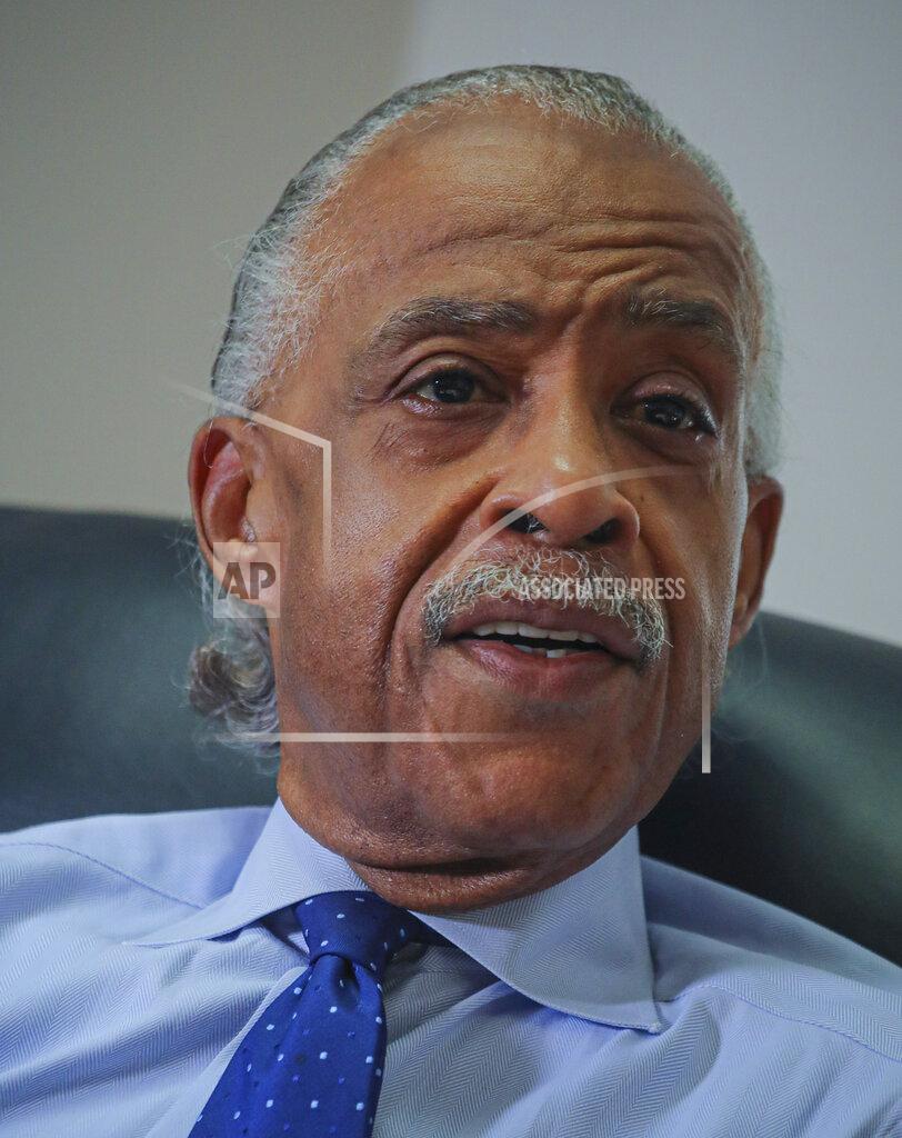 Bebeto Matthews The Rev. Al Sharpton speaks during an interview at his office, Thursday, July 30, 2020, in New York. For more than three decades, Sharpton, 65, has been an advocate for Black American families seeking justice in the wake of violence that highlight systemic racism.(AP Photo/Bebeto Matthews)