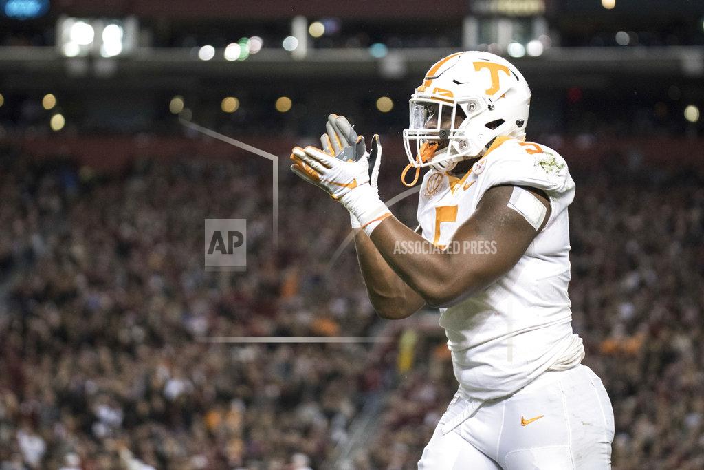 Sean Rayford Tennessee defensive lineman Kyle Phillips (5) celebrates a stop during the first half of an NCAA college football game against South Carolina, Saturday, Oct. 27, 2018, in Columbia, S.C. (AP Photo/Sean Rayford)