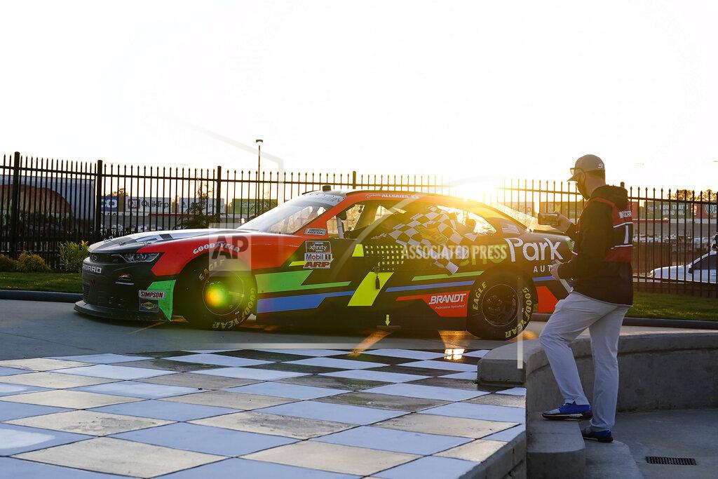 Brynn Anderson NASCAR driver Justin Allgaier pulls in to victory lane after a win after a NASCAR Xfinity Series at Atlanta Motor Speedway on Saturday, March 20, 2021, in Hampton, Ga. (AP Photo/Brynn Anderson)