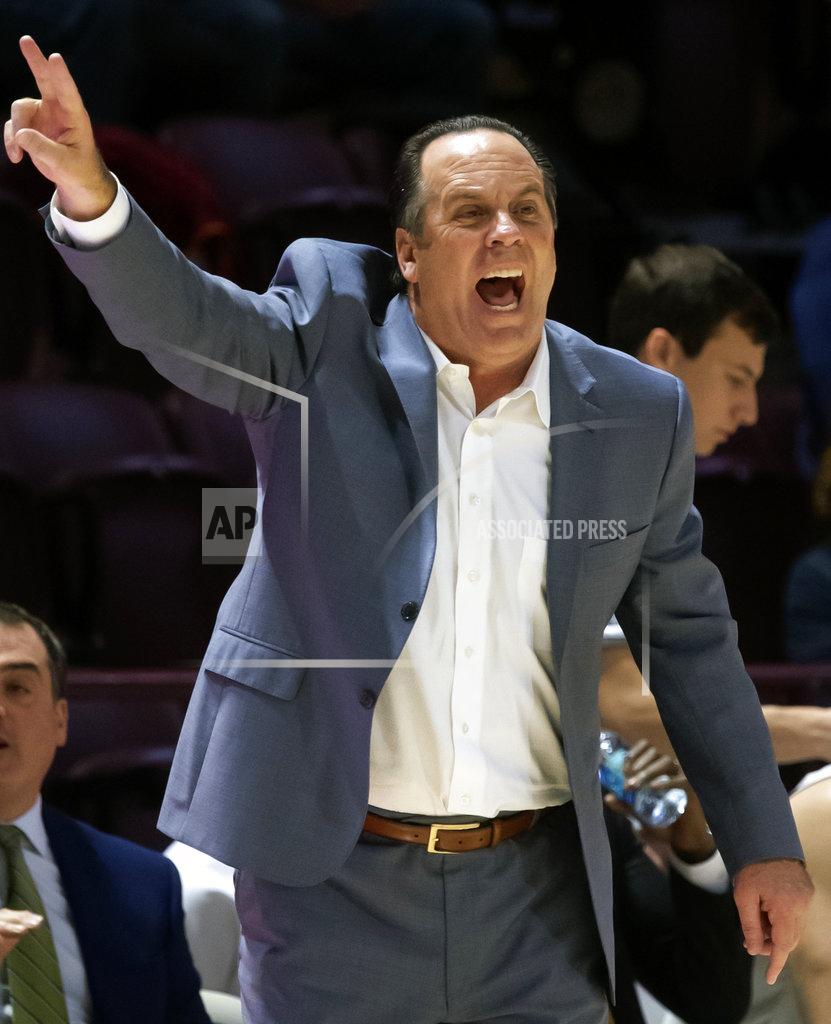 Don Petersen Notre Dame head coach Mike Brey yells to his team during the first half of an NCAA college basketball game Tuesday, Jan. 1, 2019, in Blacksburg, Va. Virginia Tech won 81-66. (AP Photo/Don Petersen)