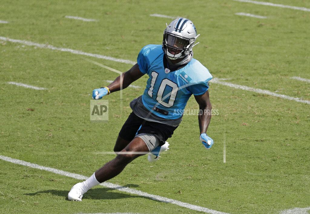 Chuck Burton Carolina Panthers' Curtis Samuel (10) runs a drill during practice at the NFL football team's training camp in Spartanburg, N.C., Friday, July 26, 2019. (AP Photo/Chuck Burton)