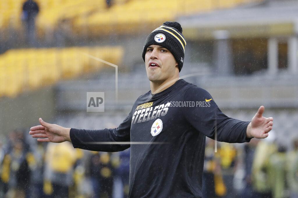 Gene J. Puskar FILE - Pittsburgh Steelers quarterback Mason Rudolph (2) warms up before an NFL football game against the Cleveland Browns in Pittsburgh, in this Sunday, Dec. 1, 2019, file photo. The Steelers quarterback is the only signal-caller under contract for next season after signing a one-year deal early this spring, meaning he may get the first shot at replacing Ben Roethlisberger. (AP Photo/Gene J. Puskar)