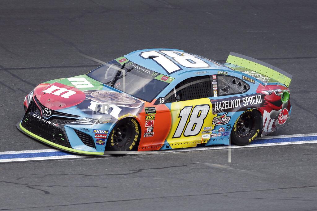 Gerry Broome Kyle Busch drives through Turn 4 during the NASCAR Cup Series auto race at Charlotte Motor Speedway in Concord, N.C., Sunday, Sept. 29, 2019. (AP Photo/Gerry Broome)