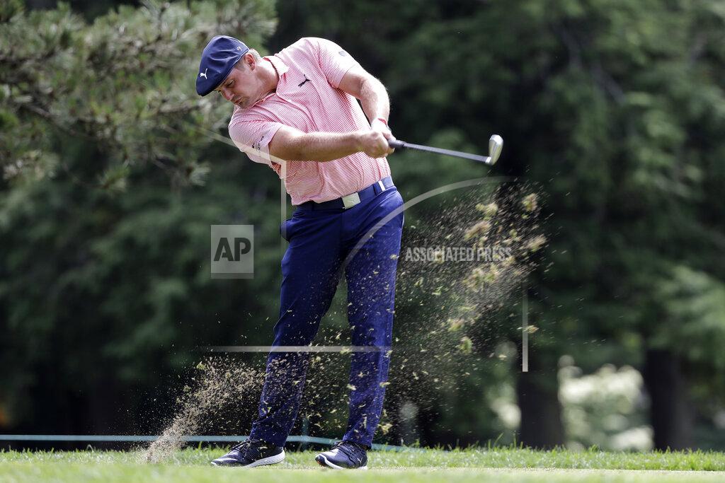 Frank Franklin Ii Bryson DeChambeau tees off on the fifth hole during the final round of the Travelers Championship golf tournament at TPC River Highlands, Sunday, June 28, 2020, in Cromwell, Conn. (AP Photo/Frank Franklin II)
