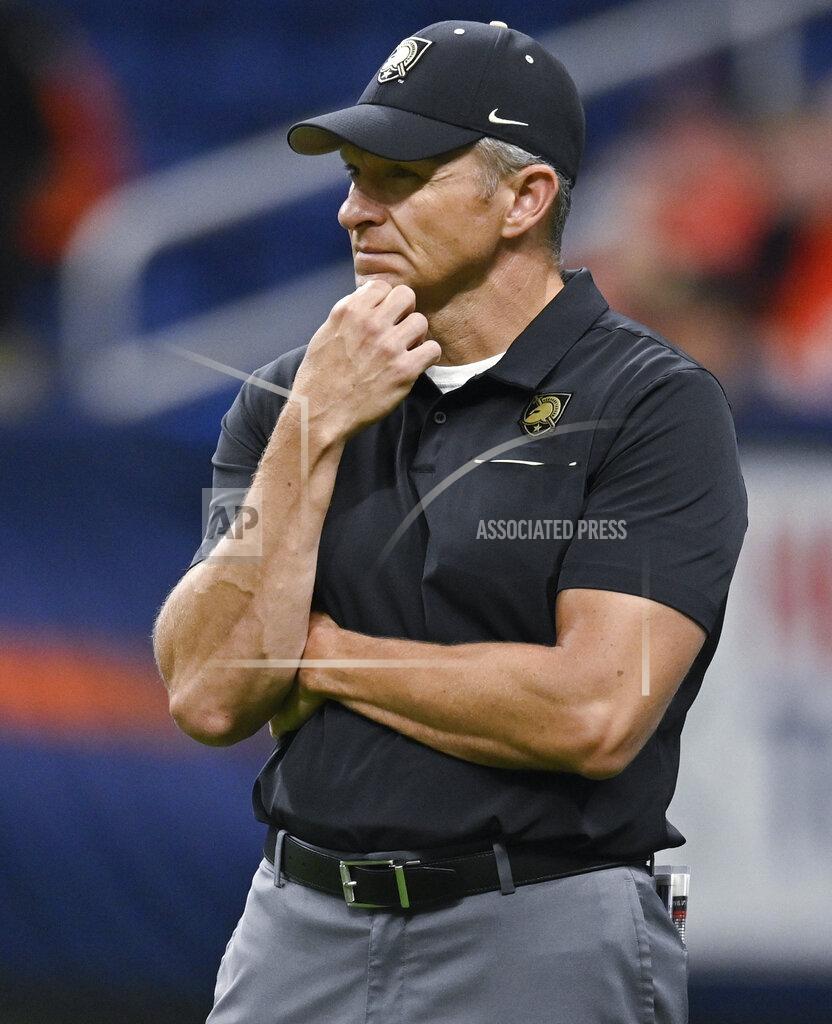 Darren Abate Army head coach Jeff Monken watches his players run drills before an NCAA college football game against UTSA, Saturday, Sept. 14, 2019 in San Antonio. (AP Photo/Darren Abate)