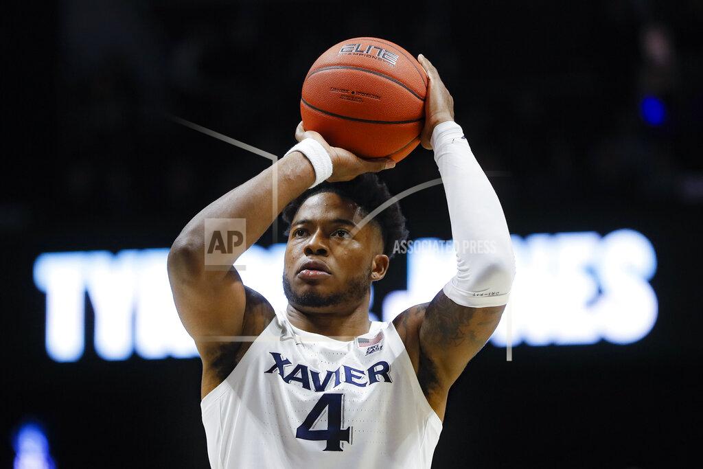 John Minchillo Xavier's Tyrique Jones takes a foul shot in the second half of the team's NCAA college basketball game against Jacksonville, Tuesday, Nov. 5, 2019, in Cincinnati. (AP Photo/John Minchillo)