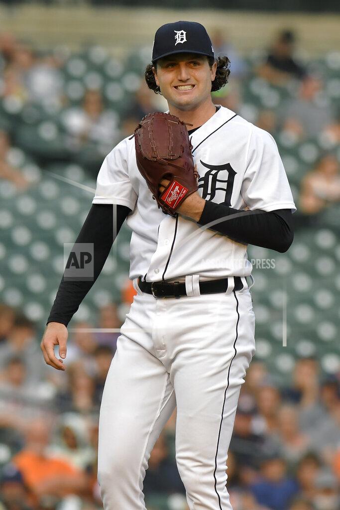 Jose Juarez Detroit Tigers starting pitcher Casey Mize reacts after home plate umpire James Hoye called a ball on a pitch to a Tampa Bay Rays batter during the first inning of a baseball game Saturday, Sept. 11, 2021, in Detroit. (AP Photo/Jose Juarez)