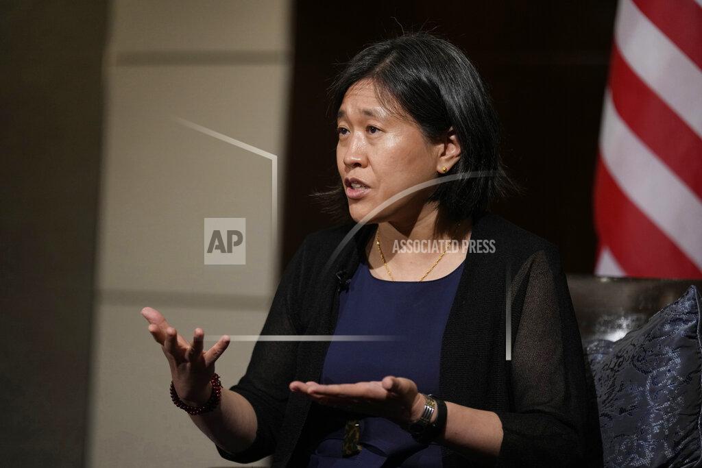 Sakchai Lalit U.S. Trade Representative Katherine Tai gestures during an interview with The Associated Press in Bangkok, Thailand, Friday, May 20, 2022. With world economies all suffering from more than two years of the coronavirus pandemic and global supply problems exacerbated by Russia's invasion of Ukraine, the United States has an "incredible opportunity" to engage with other nations from a common playing field and forge new partnerships and agreements, the top U.S. trade negotiator told The Associated Press. (AP Photo/Sakchai Lalit)