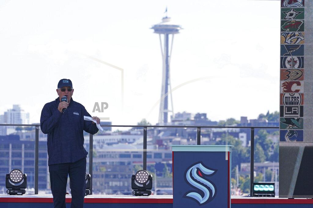 Ted S. Warren Seattle Kraken CEO Tod Leiweke speaks Wednesday, July 21, 2021, during the NHL hockey team's expansion draft event in Seattle. (AP Photo/Ted S. Warren)