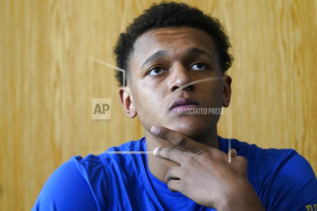 Gerry Broome Duke forward Paolo Banchero takes questions during the team's NCAA college basketball media day in Durham, N.C., Tuesday, Sept. 28, 2021. (AP Photo/Gerry Broome)
