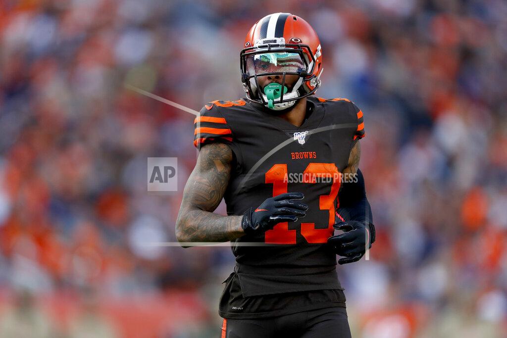 David Zalubowski Cleveland Browns wide receiver Odell Beckham (13) lines up against the Denver Broncos during the first half of NFL football game, Sunday, Nov. 3, 2019, in Denver. (AP Photo/David Zalubowski)