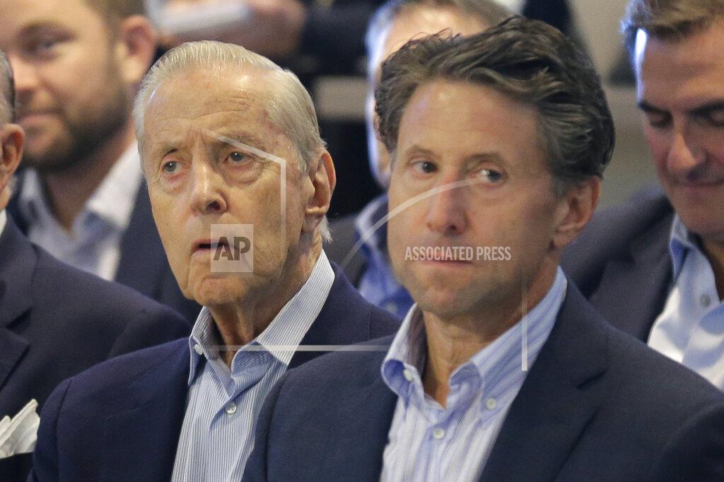 Seth Wenig FILE - In this Nov. 4, 2019, file photo, New York Mets owners Fred, left, and Jeff Wilpon attend a baseball news conference at Citi Field in New York. Major League Baseball owners voted Friday, Oct. 30, 2020, to approve the sale of the New York Mets to billionaire hedge fund manager Steve Cohen.
The sale from the Wilpon and Katz families values the franchise at between $2.4 billion and $2.45 billion, a record for a baseball team. The sale is likely to close within 10 days. (AP Photo/Seth Wenig, File)