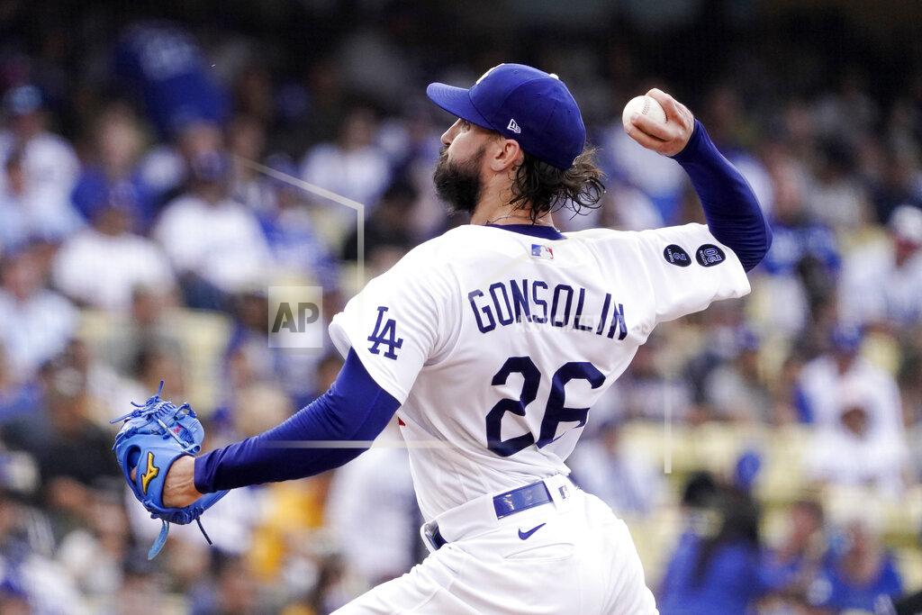 Mark J. Terrill Los Angeles Dodgers starting pitcher Tony Gonsolin throws to the plate during the second inning of a baseball game against the Colorado Rockies Saturday, July 24, 2021, in Los Angeles. (AP Photo/Mark J. Terrill)