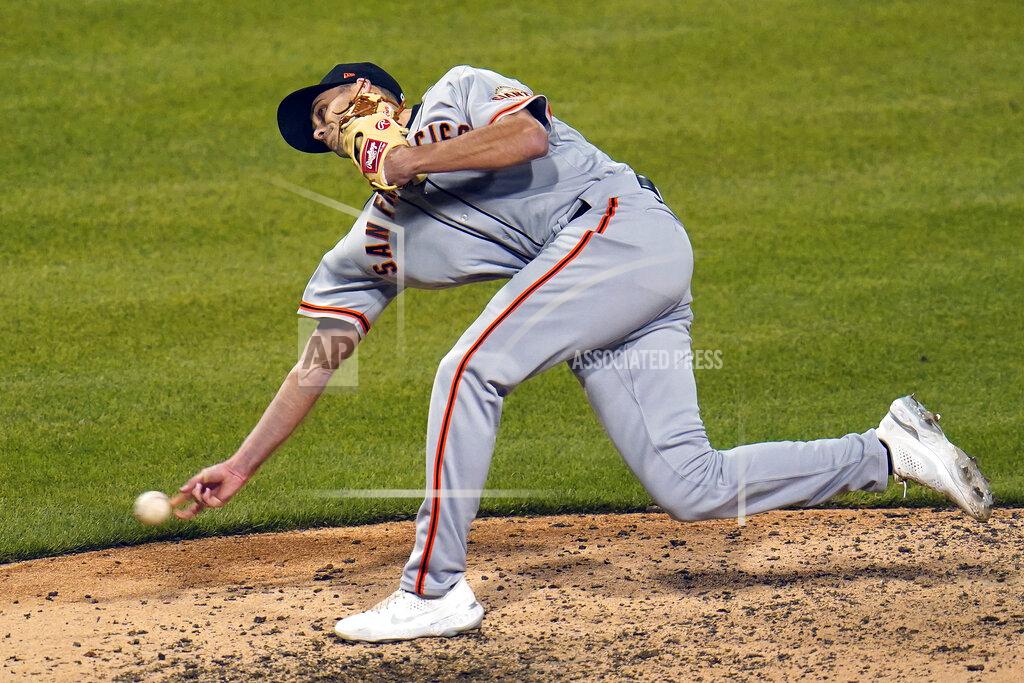 Gene J. Puskar San Francisco Giants relief pitcher Tyler Rogers delivers during the ninth inning of the team's baseball game against the Pittsburgh Pirates in Pittsburgh, Thursday, May 13, 2021. The Giants won 3-1. (AP Photo/Gene J. Puskar)