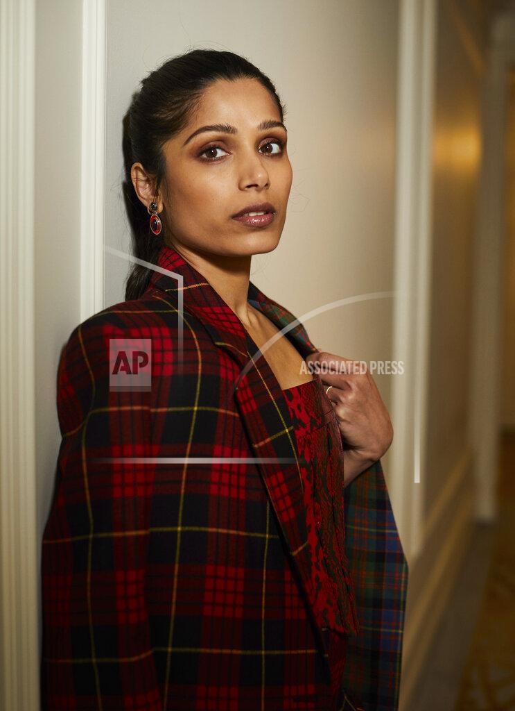 Matt Licari Freida Pinto poses for a portrait to promote "Mr. Malcolm's List" on Tuesday, June 28, 2022 in New York. (Photo by Matt Licari/Invision/AP)