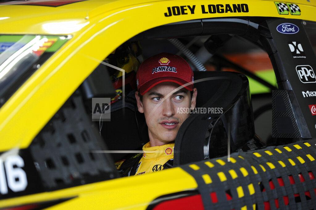 Mike Mccarn Joey Logano is seen in his car during practice for Sunday's NASCAR Cup Series auto race at Charlotte Motor Speedway in Concord, N.C., Saturday, Sept. 28, 2019. (AP Photo/Mike McCarn)