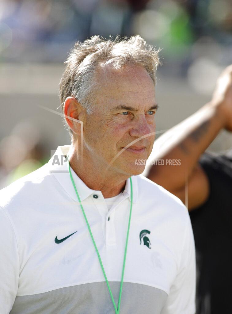 Al Goldis Michigan State coach Mark Dantonio walks across the field before an NCAA college football game against Arizona State, Saturday, Sept. 14, 2019, in East Lansing, Mich. (AP Photo/Al Goldis)