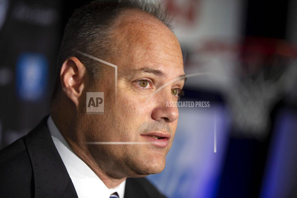 D. Ross Cameron California head coach Mark Fox speaks during the Pac-12 NCAA college basketball media day, in San Francisco, Tuesday, Oct. 8, 2019. (AP Photo/D. Ross Cameron)