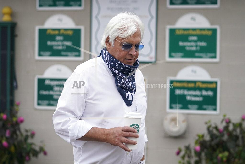 Darron Cummings Trainer Bob Baffert walks outside of his stables at Churchill Downs, Wednesday, Sept. 2, 2020, in Louisville, Ky. The 146th running of the Kentucky Derby is scheduled for Saturday, Sept. 5. (AP Photo/Darron Cummings)