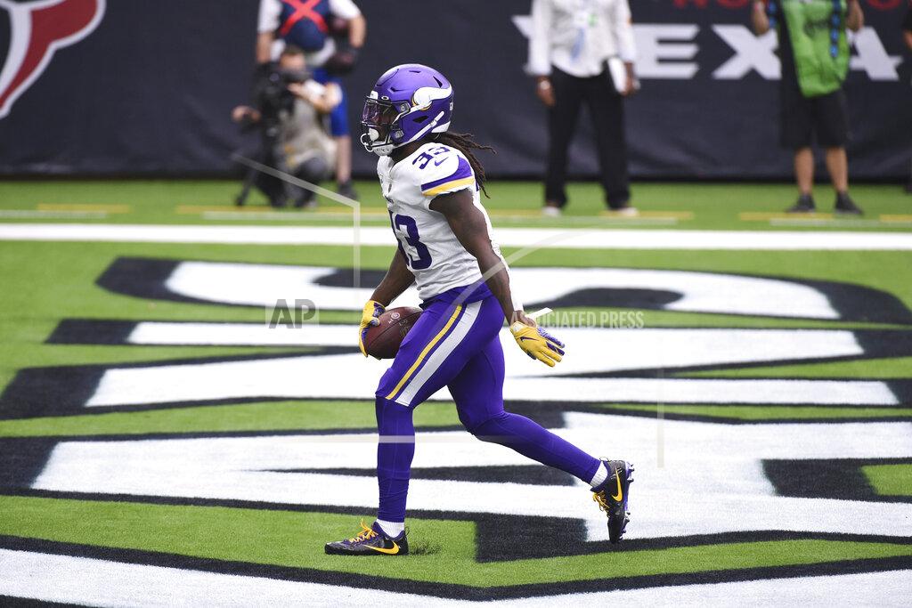 Eric Christian Smith Minnesota Vikings running back Dalvin Cook (33) scores a touchdown against the Houston Texans during first half of an NFL football game Sunday, Oct. 4, 2020, in Houston. (AP Photo/Eric Christian Smith)