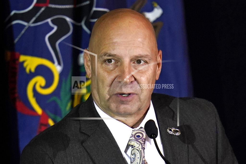 Julio Cortez FILE - In this Nov. 25, 2020, file photo, state Sen. Doug Mastriano, R-Franklin, attends a hearing of the Pennsylvania State Senate Majority Policy Committee in Gettysburg, Pa. University Press of Kentucky director Ashley Runyon outlined plans for the potential corrections and revisions to Sen. Doug Mastriano's book in emails Tuesday, Sept. 7, to The Associated Press and to another researcher looking into York's 1918 acts of heroism while fighting in France. (AP Photo/Julio Cortez, File)