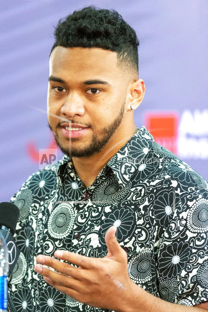 Vasha Hunt Alabama quarterback Tua Tagovailoa announces his intentions to declare for the 2020 NFL football draft, Monday, Jan. 6, 2020, in Tuscaloosa, Ala. (AP Photo/Vasha Hunt)
