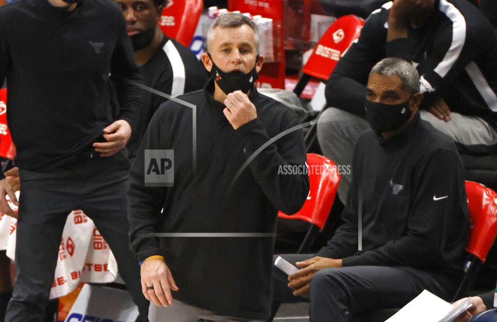 Ron Jenkins Chicago Bulls head coach Billy Donovan looks on as the Bulls play the Dallas Mavericks during the second half of an NBA basketball game, Sunday, Jan. 17, 2021, in Dallas. The Bulls won 117-101. (AP Photo/Ron Jenkins)