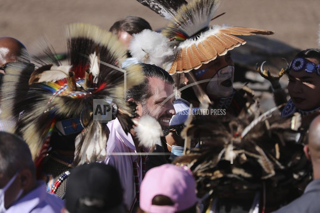 Jake Bacon Donald Trump Jr. greets people who attended a rally Thursday, Oct. 15, 2020, in Williams, Arizona, that served as the launch of the Native Americans for Trump coalition. (Jake Bacon/Arizona Daily Sun via AP)