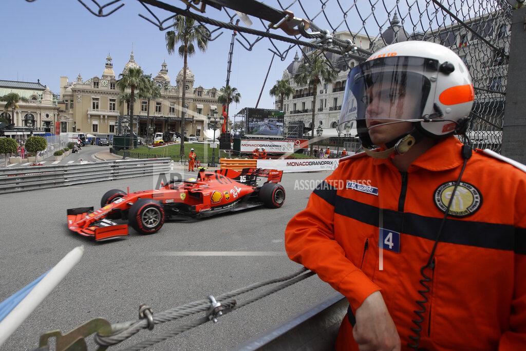 Luca Bruno Ferrari driver Charles Leclerc of Monaco steers his car past the casino during the second practice session at the Monaco racetrack, in Monaco, Thursday, May 23, 2019. The Formula one race will be held on Sunday. (AP Photo/Luca Bruno)