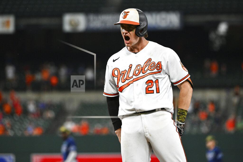 Terrance Williams Baltimore Orioles' Austin Hays (21) reacts after hitting a two-run single in the ninth inning against Tampa Bay Rays starting pitcher Ryan Thompson during a baseball game, Sunday, May 22, 2022, in Baltimore. (AP Photo/Terrance Williams)