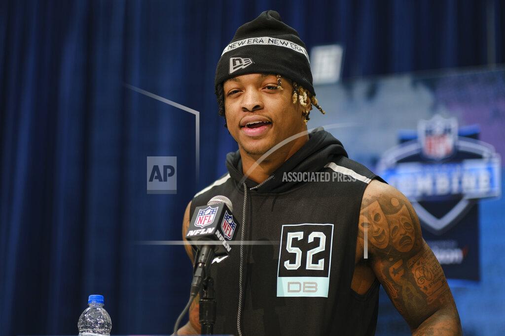 Aj Mast Alabama defensive back Xavier McKinney speaks during a press conference at the NFL football scouting combine in Indianapolis, Friday, Feb. 28, 2020. (AP Photo/AJ Mast)