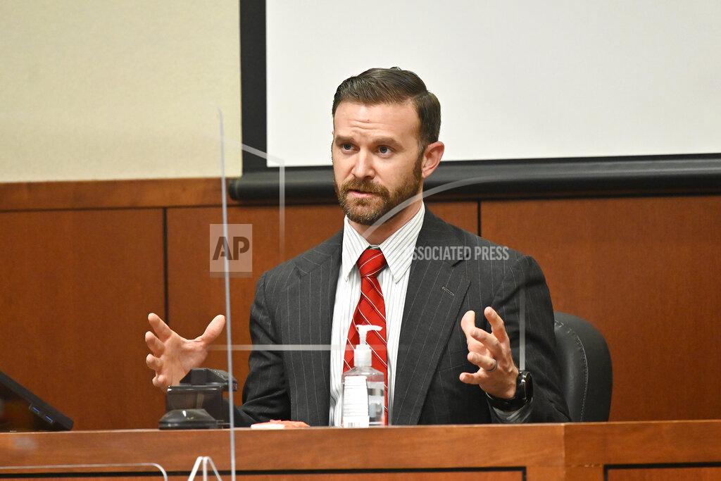 Timothy D. Easley Sgt. Kyle Meany of the Louisville Metro Police Department testifies, Feb. 23, 2022, in Louisville, Ky. The federal government filed civil rights charges Thursday, Aug. 4, 2022 against four Louisville police officers over the drug raid that led to the death of Breonna Taylor, a Black woman whose fatal shooting helped fuel the racial justice protests that rocked the nation in 2020. (AP Photo/Timothy D. Easley, Pool)