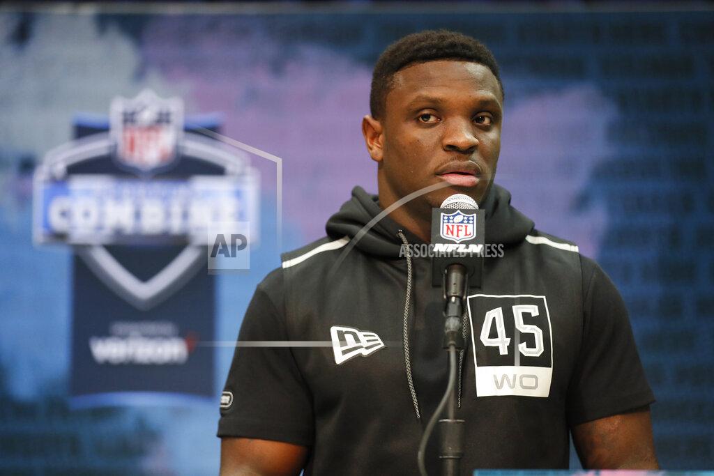 Charlie Neibergall TCU wide receiver Jalen Reagor speaks during a press conference at the NFL football scouting combine in Indianapolis, Tuesday, Feb. 25, 2020. (AP Photo/Charlie Neibergall)