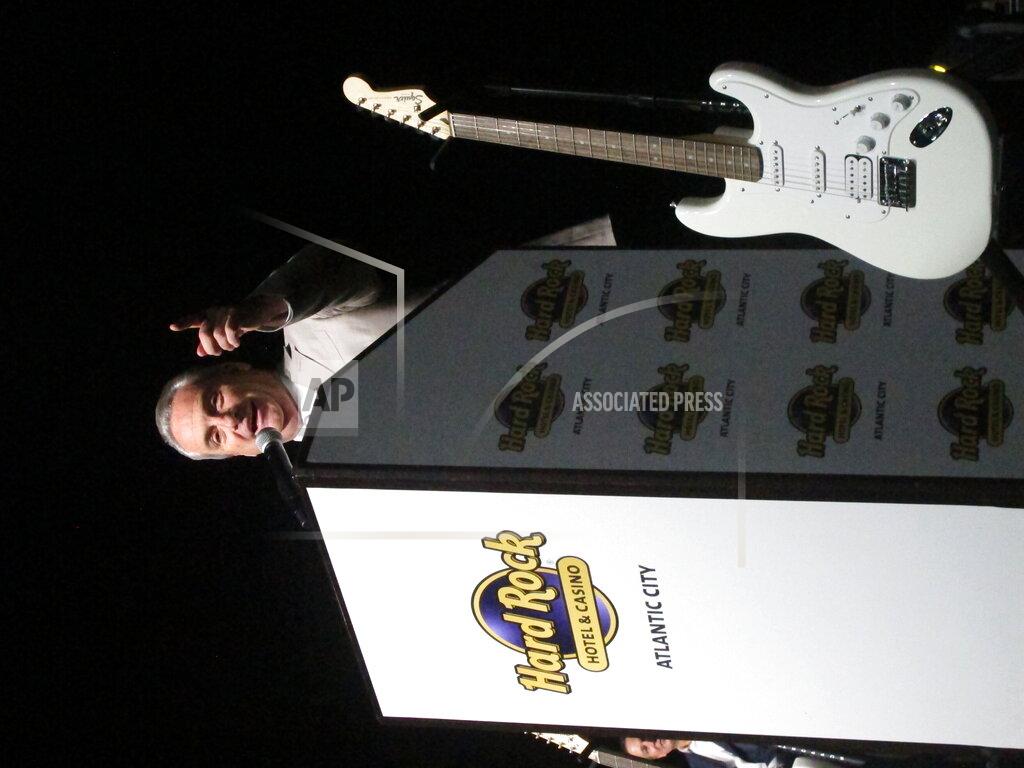 Wayne Parry In this Jan. 16, 2020 photo, Jim Allen, chairman of the Hard Rock gambling and entertainment company, speaks during an employee meeting at the Hard Rock casino in Atlantic City, N.J. On Tuesday, Oct. 26, 2021, Allen said Hard Rock is interested in building a casino in New York, even as it maintains its plans to build one in northern New Jersey, which would be 8 miles from Manhattan. (AP Photo/Wayne Parry)