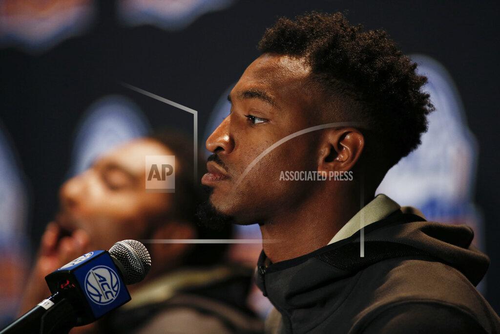 Nell Redmond Wake Forest player Andrien White listens to a question during the Atlantic Coast Conference NCAA college basketball media day in Charlotte, N.C., Tuesday, Oct. 8, 2019. (AP Photo/Nell Redmond)