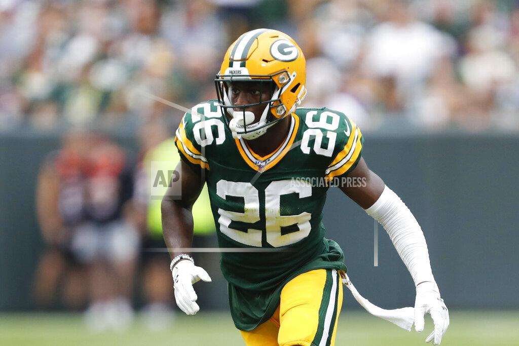 Matt Ludtke FILE - In this Sept. 15, 2019, file photo, Green Bay Packers' Darnell Savage is seen during the first half of an NFL football game against the Minnesota Vikings, in Green Bay, Wis. The Green Bay Packers’ hopes of developing a championship-caliber defense would get a boost if their two first-round draft picks from last year made major strides in their second seasons. Outside linebacker Rashan Gary couldn’t earn much playing time and safety Darnell Savage Jr. won a starting spot but had to fight through an injury during their rookie seasons. The two former Big Ten players are eager to take a step forward and build on what they learned last year.(AP Photo/Matt Ludtke, File)