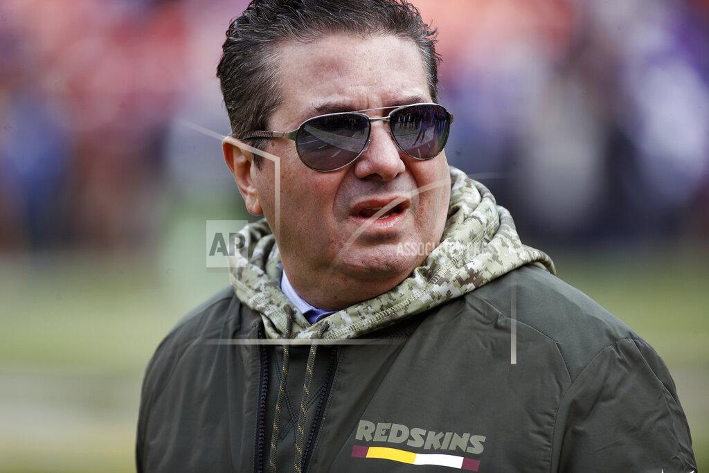 Patrick Semansky FILE - This Nov. 12, 2017, file photo shows Washington Redskins owner Dan Snyder walking across the field before an NFL football game against the Minnesota Vikings in Landover, Md. Snyder has hired a D.C. law firm to review the Washington NFL team's culture, policies and allegations of workplace misconduct. Beth Wilkinson of Wilkinson Walsh LLP confirmed to The Associated Press that the firm had been retained to conduct an independent review. (AP Photo/Patrick Semansky, File)