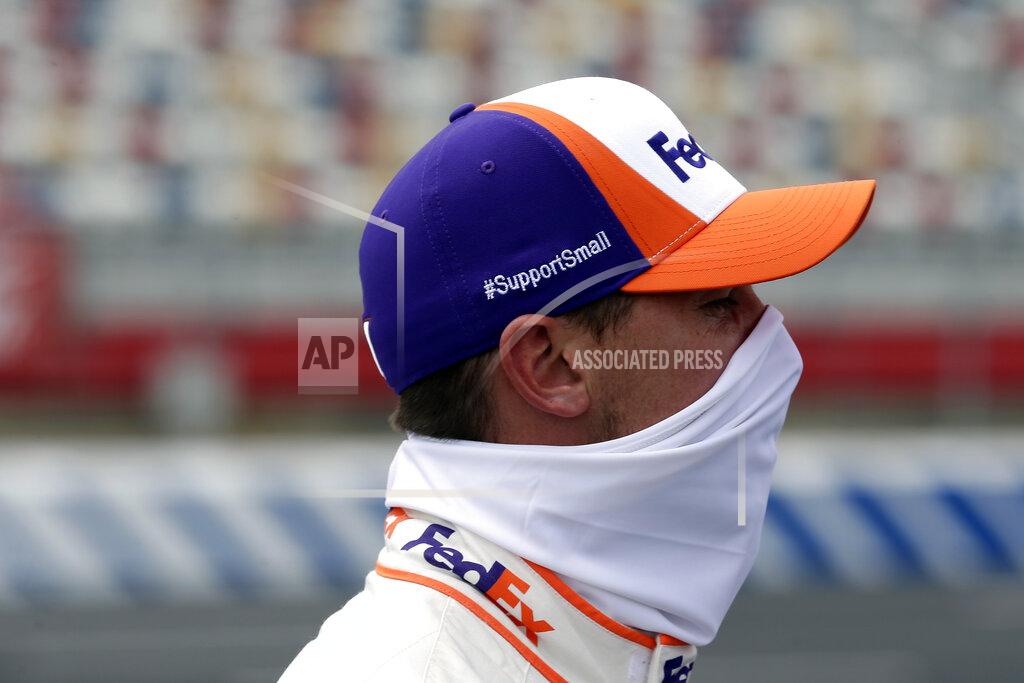 Gerry Broome Driver Denny Hamlin waits during qualifying prior to a NASCAR Cup Series auto race at Charlotte Motor Speedway Sunday, May 24, 2020, in Concord, N.C. (AP Photo/Gerry Broome)