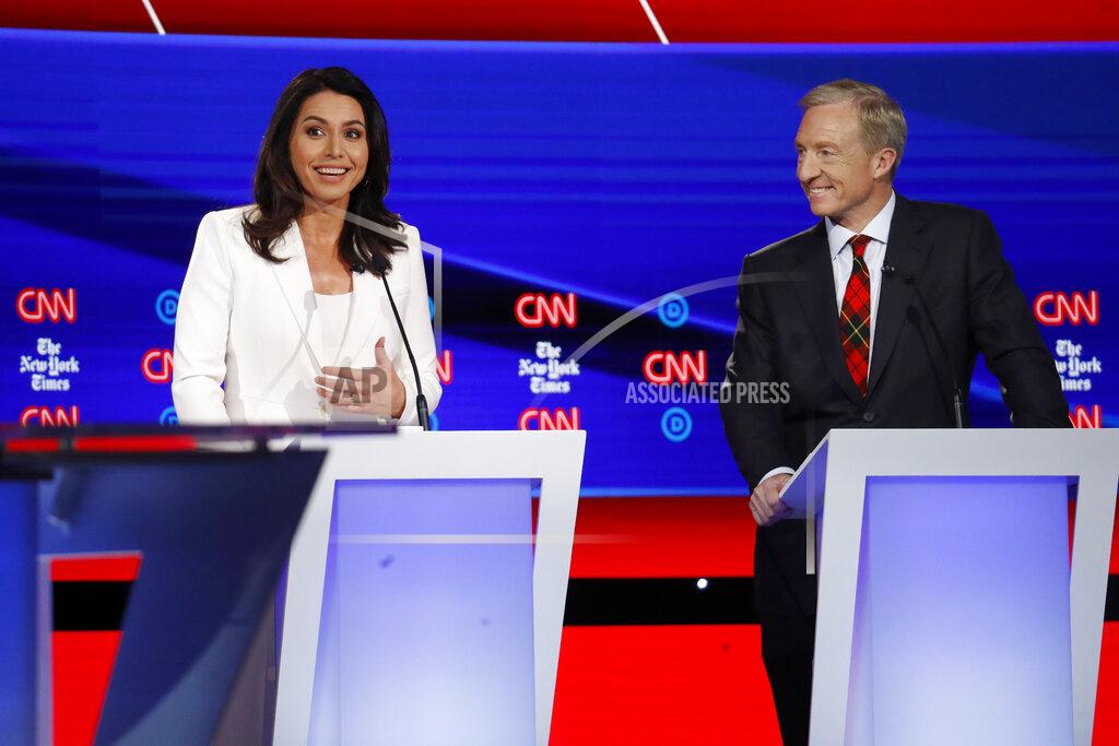 Tulsi Gabbard, Tom Steyer Tulsi Gabbard, Tom Steyer
